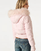 CT|Damen Gesteppte Winterjacke mit Kunstfellkragen