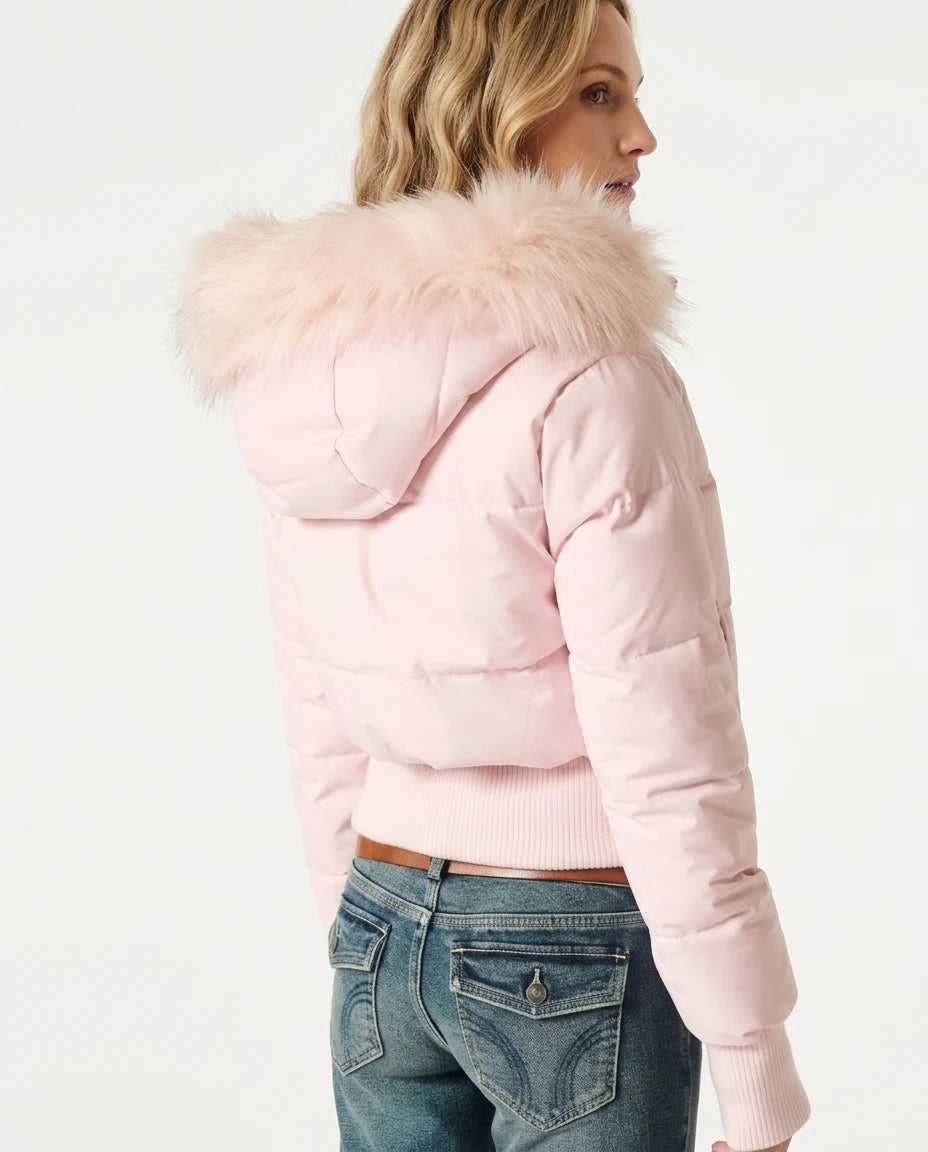 CT|Damen Gesteppte Winterjacke mit Kunstfellkragen