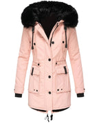 CT|Damen Taillierter Winterparka mit Abnehmbarer Kapuze