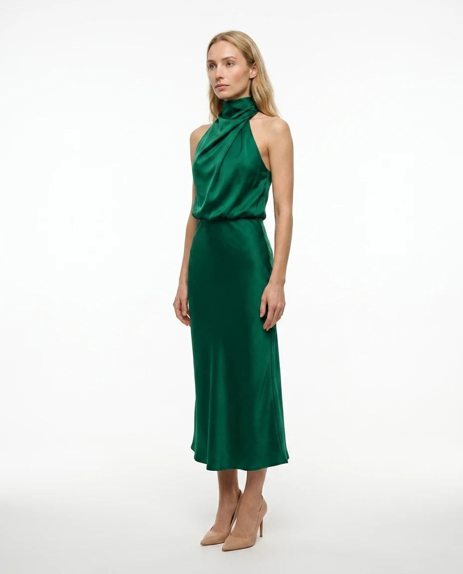 CT|Damen Elegantes Halter Abendkleid
