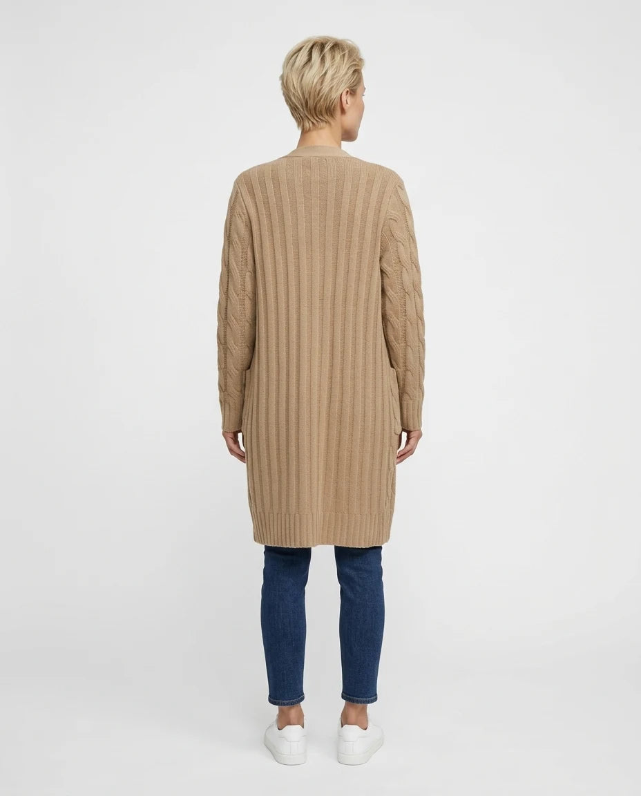 CT|Damenstrickjacke mit Taschen und Knopfverschluss