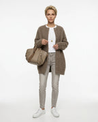 CT|Offene Damen-Strickjacke aus Mohair