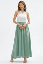 CT|Damen Hochzeitsgast Halter Maxi Kleid