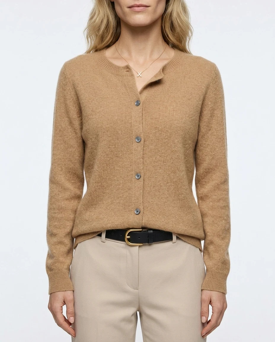 CT|Damen Kaschmirstrickjacke mit Eleganter Knopfleiste
