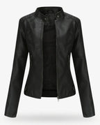 CT|Damenbikerjacke mit Stehkragen und Asymmetrischem Reißverschluss