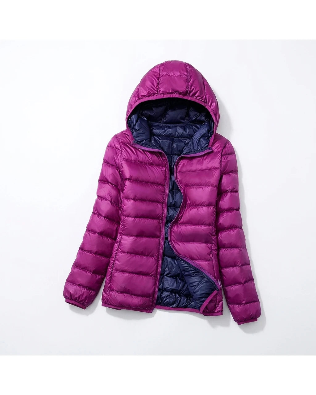 CT|Damen Leichte Wendbare Winddichte Daunenjacke mit Kapuze