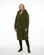 CT|Damen Teddyjacke mit Kapuze und Flauschiger Optik
