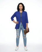 CT|Damen Strickjacke mit Kurzarm und Drapierter Front