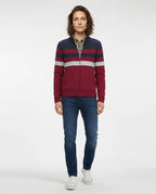 CT|Gestreifter Strickpullover mit sportlichem Design