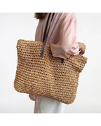 CT|Damen geräumige Strandtasche mit texturiertem Design