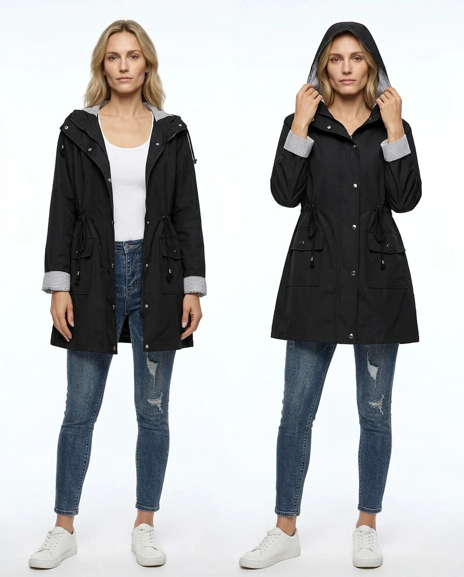CT|Damen Windjacke mit Abnehmbarer Kapuze