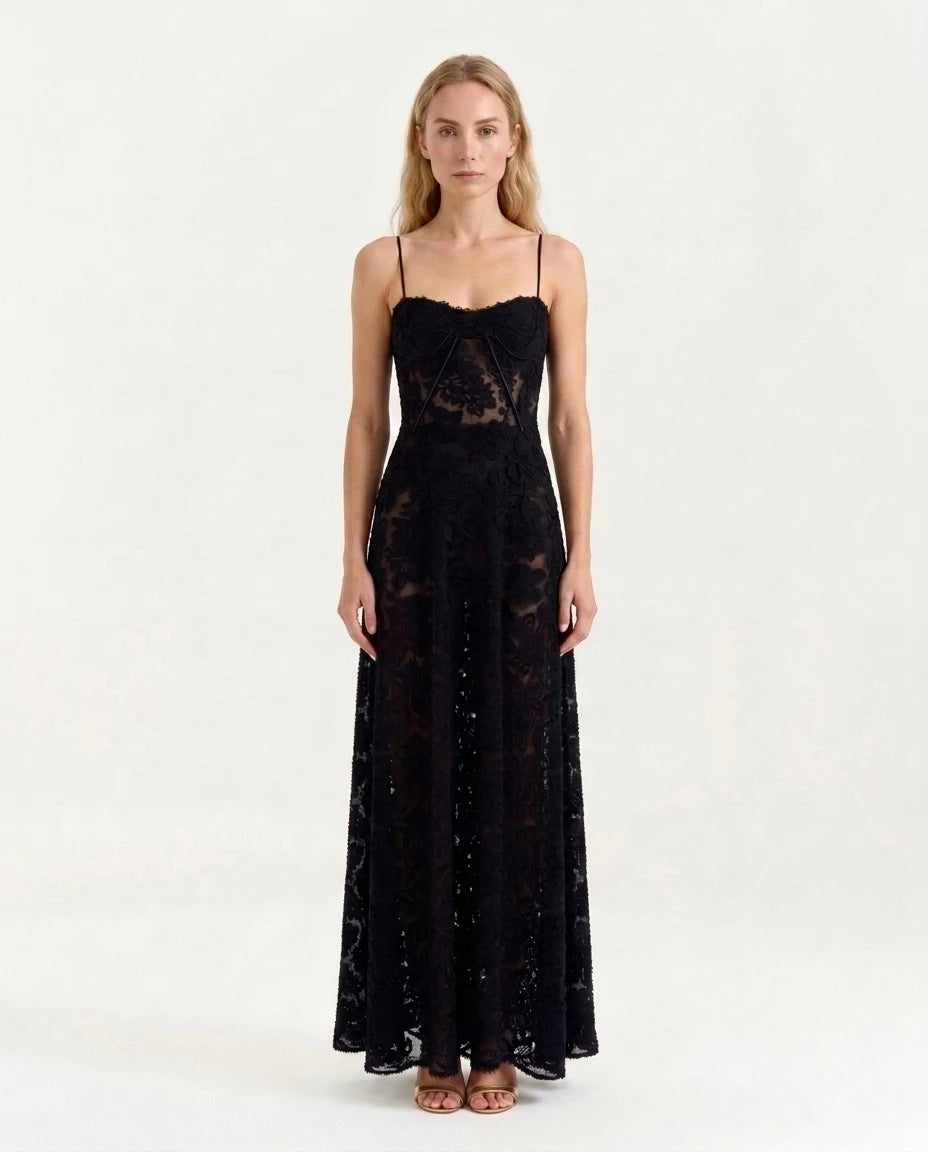 CT|Damen Bustier Maxi Kleid für Hochzeitsgäste