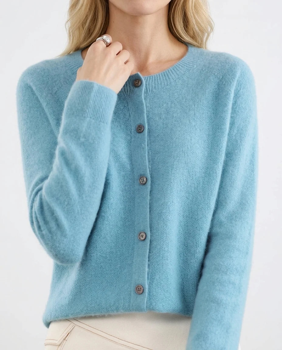 CT|Damen Kaschmirstrickjacke mit Eleganter Knopfleiste