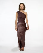 CT|Damen Ein-Schulter Hochzeitsgast Kleid