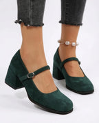 CT|Wildleder-Pumps mit Schnalle