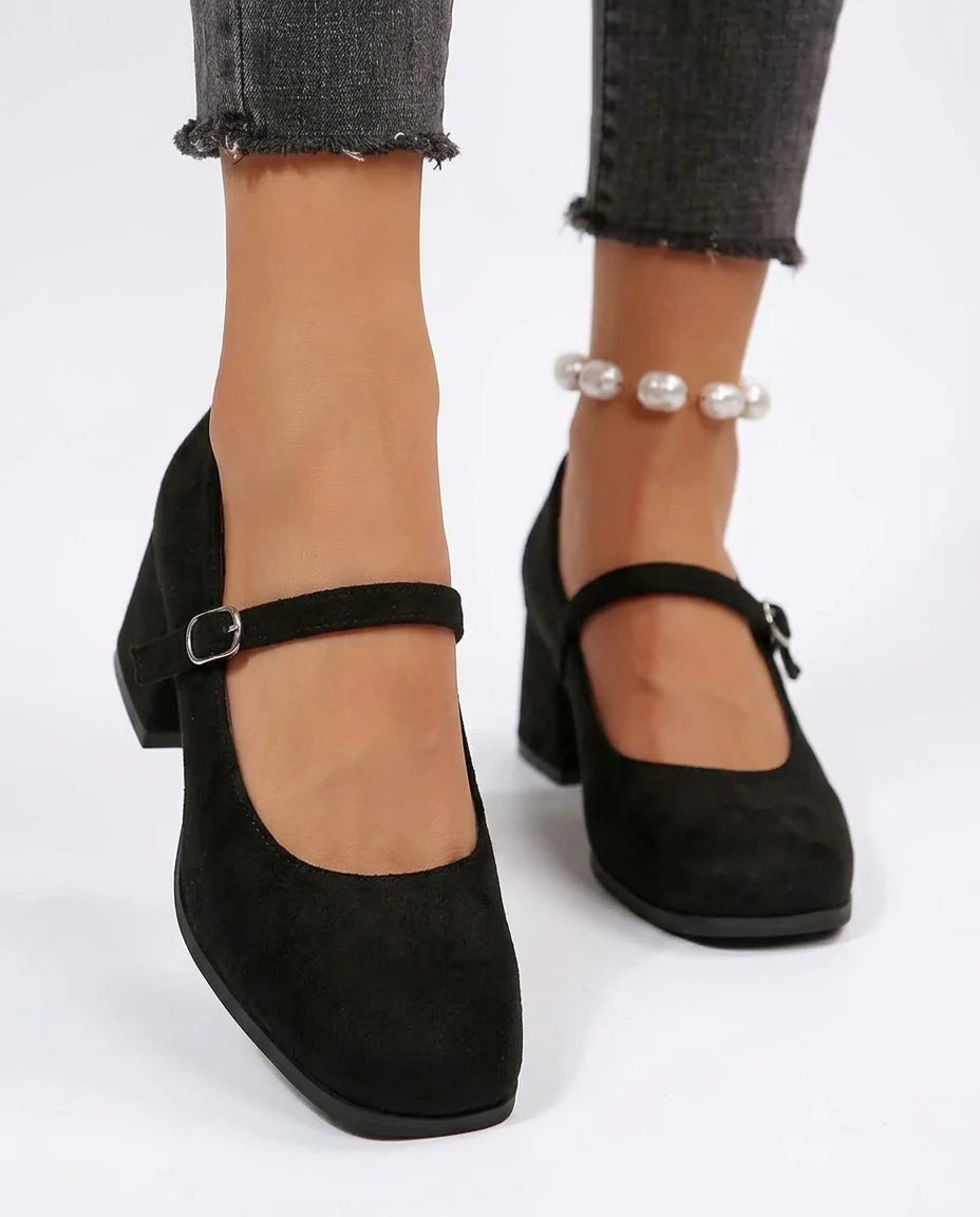 CT|Wildleder-Pumps mit Schnalle