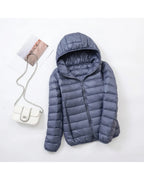 CT|Damen Leichte Wendbare Winddichte Daunenjacke mit Kapuze
