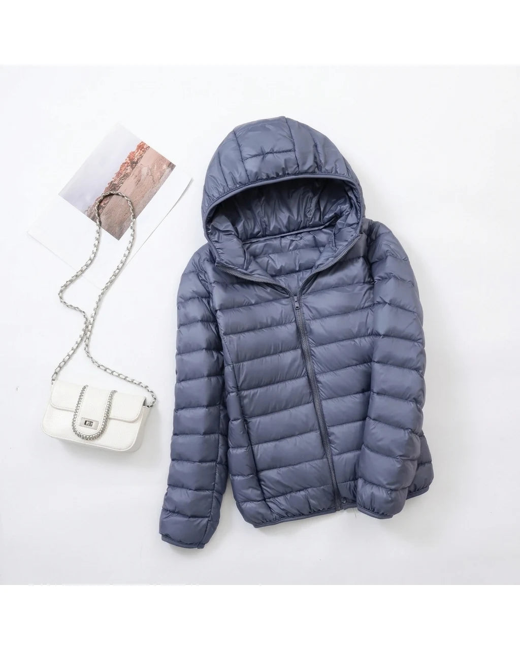 CT|Damen Leichte Wendbare Winddichte Daunenjacke mit Kapuze