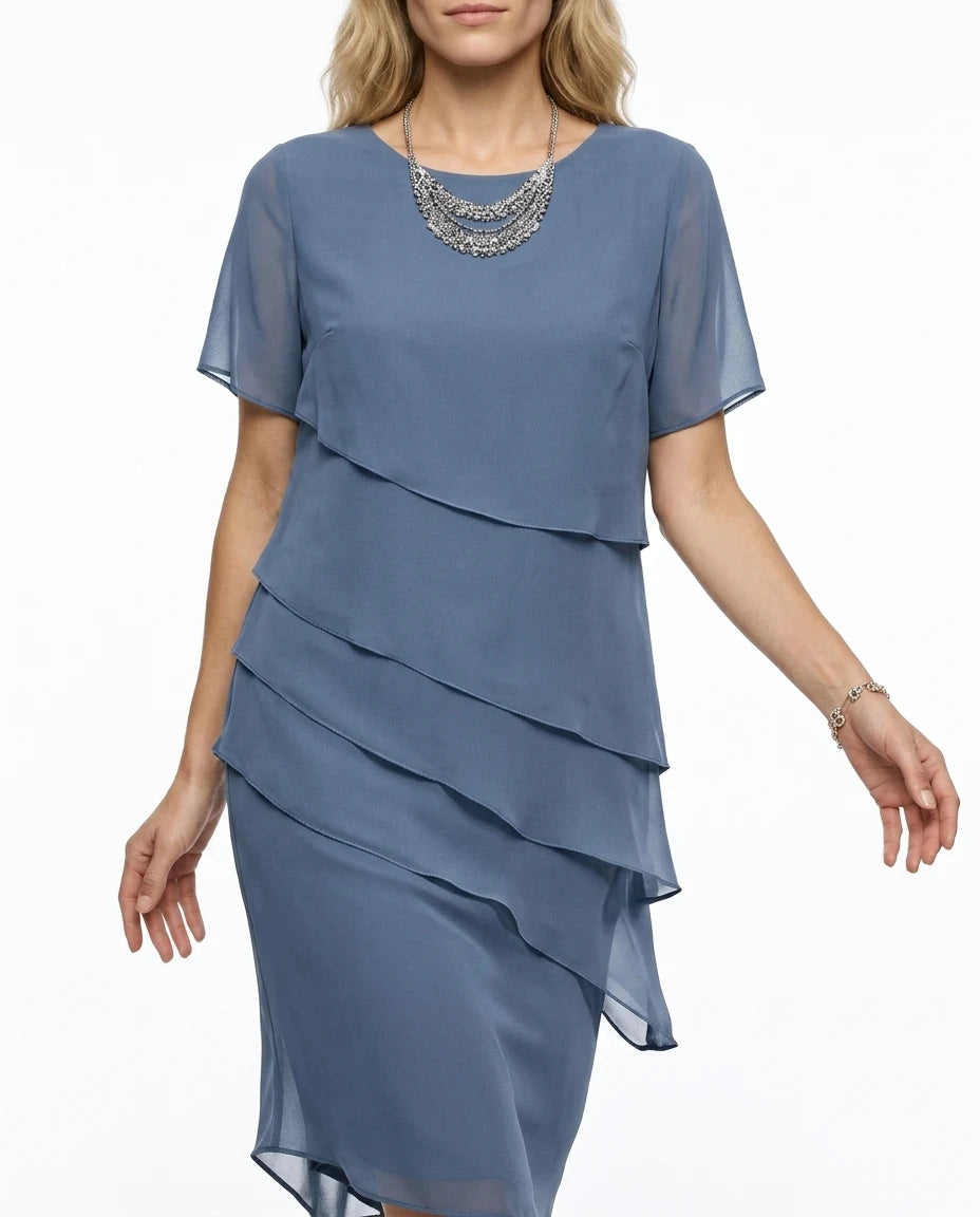 CT|Plissiertes Sommer-Chiffonkleid für Damen