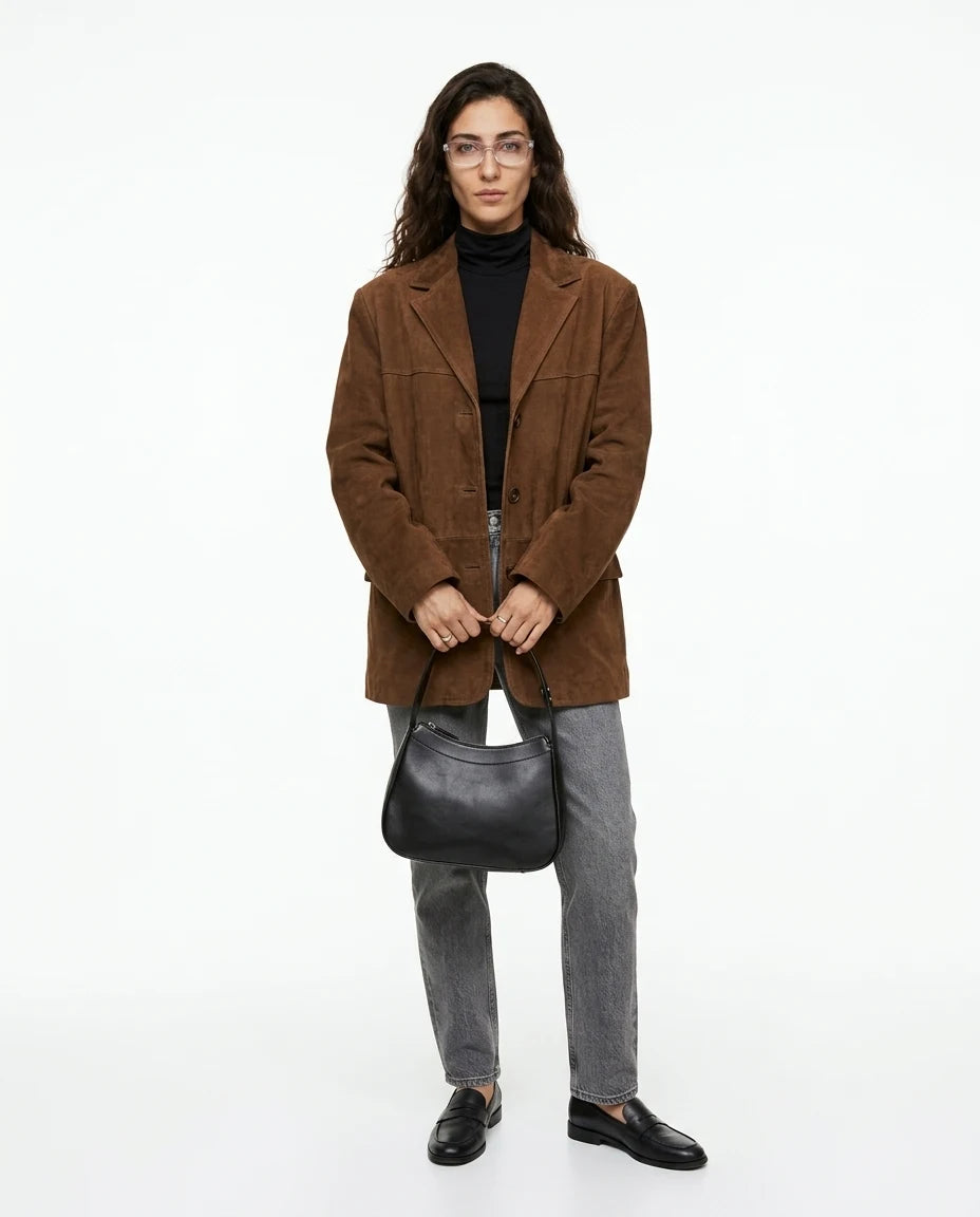 CT|Damenjacke aus Wildleder mit klassischem Schnitt
