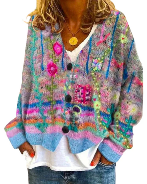 Marlise | Damen Cardigan mit farbenfrohem Muster