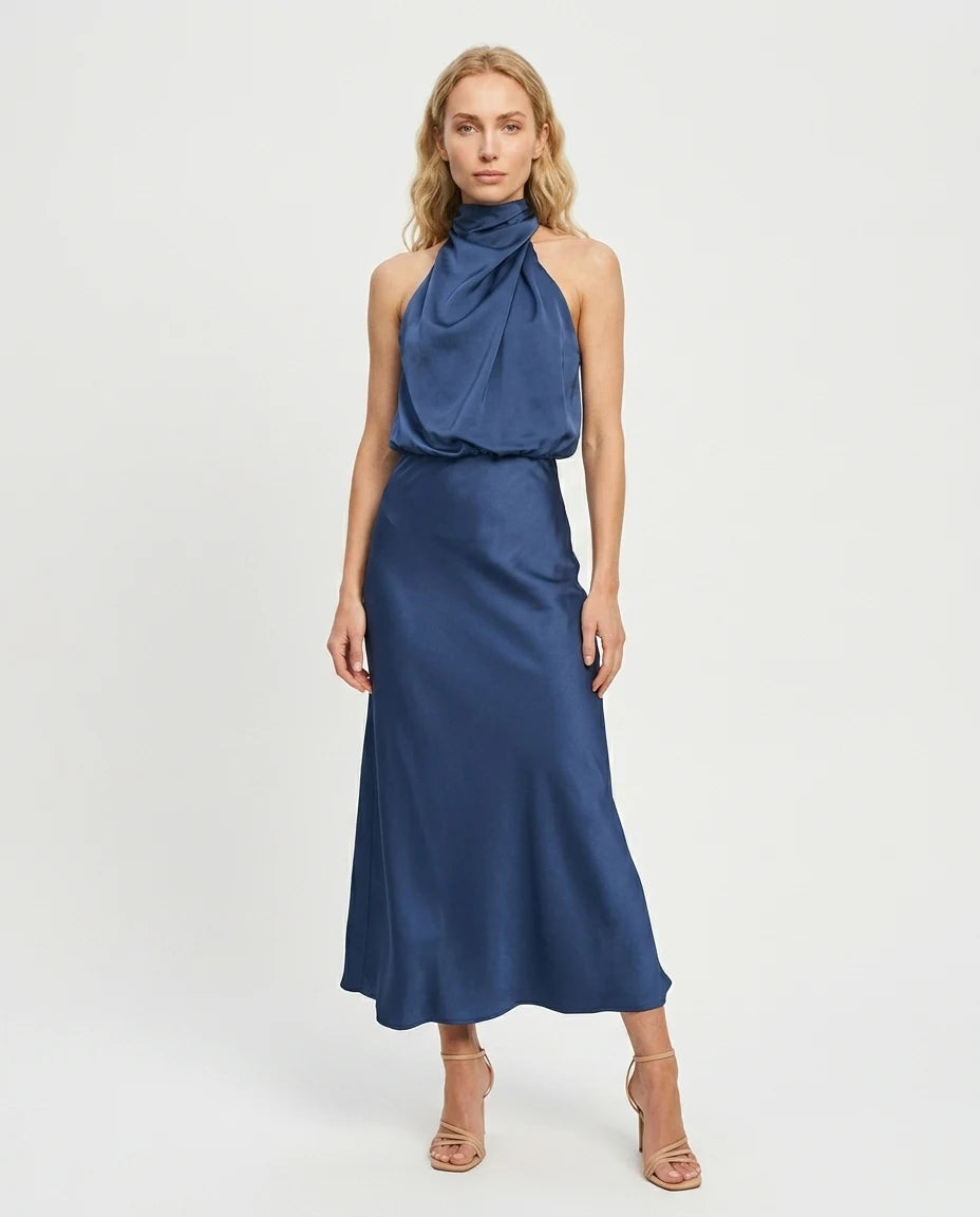 CT|Damen Elegantes Halter Abendkleid