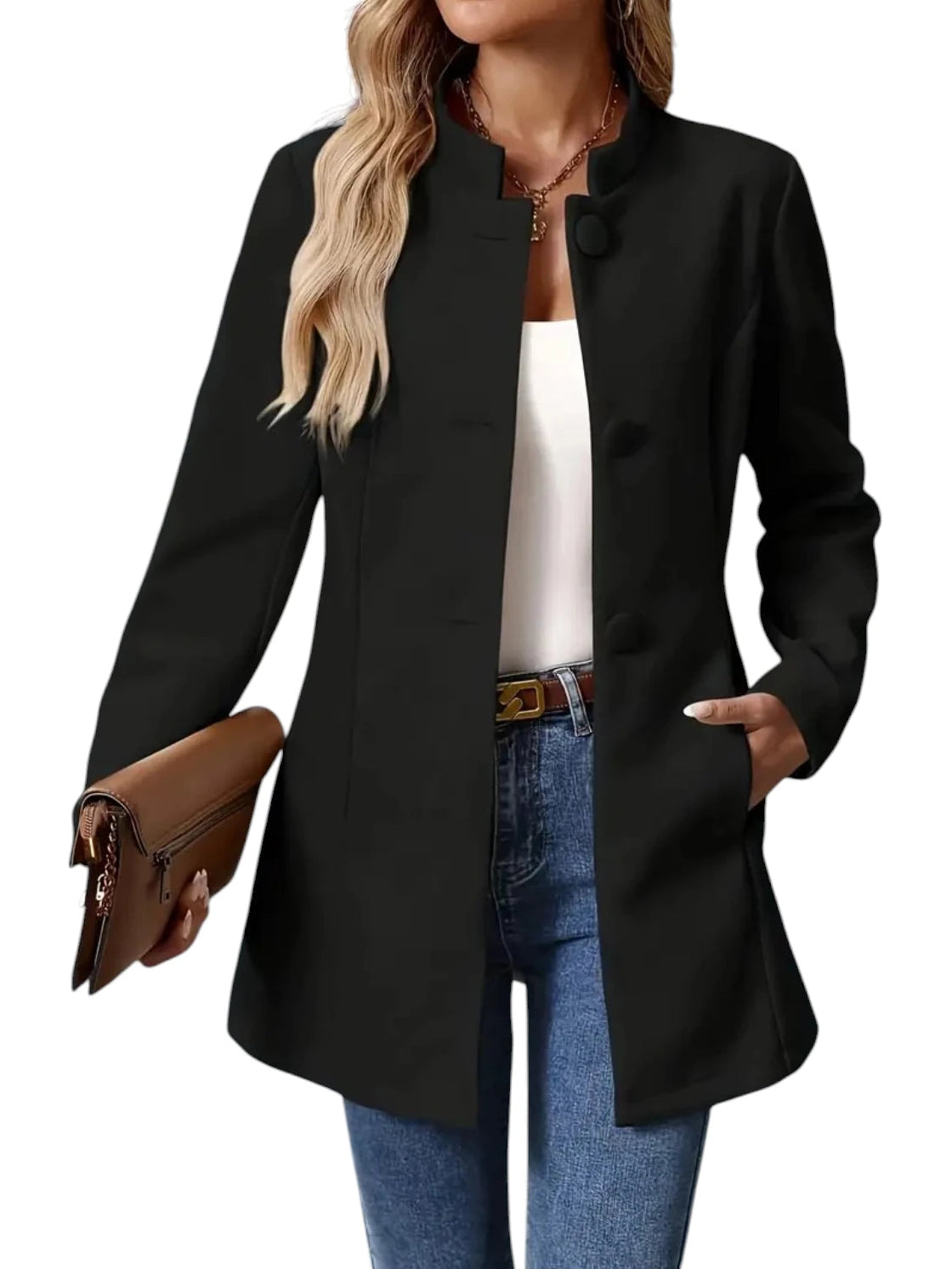 Leona | Damen Wintermantel mit Knöpfen