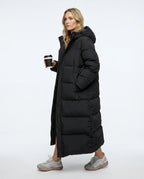 CT|Damen Lange Steppjacke mit Kapuze