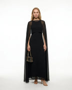 CT|Damen Cape-Maxikleid für Hochzeitsgäste