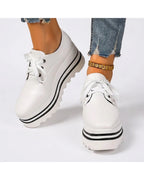 CT|Damen Platform Oxford Schuhe mit Schnürung und Keilsneaker
