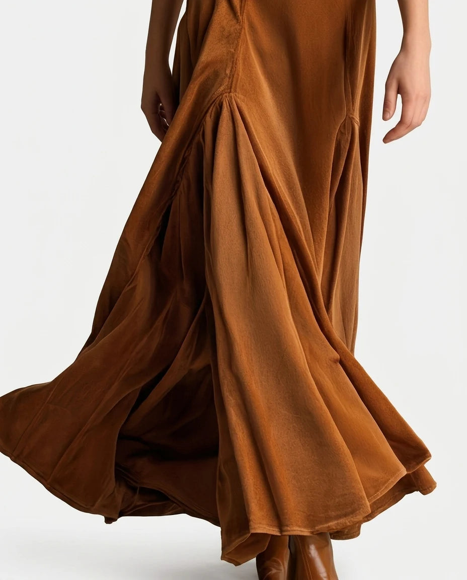CT|Tailored Maxi Dress with V-Neck and Button Front