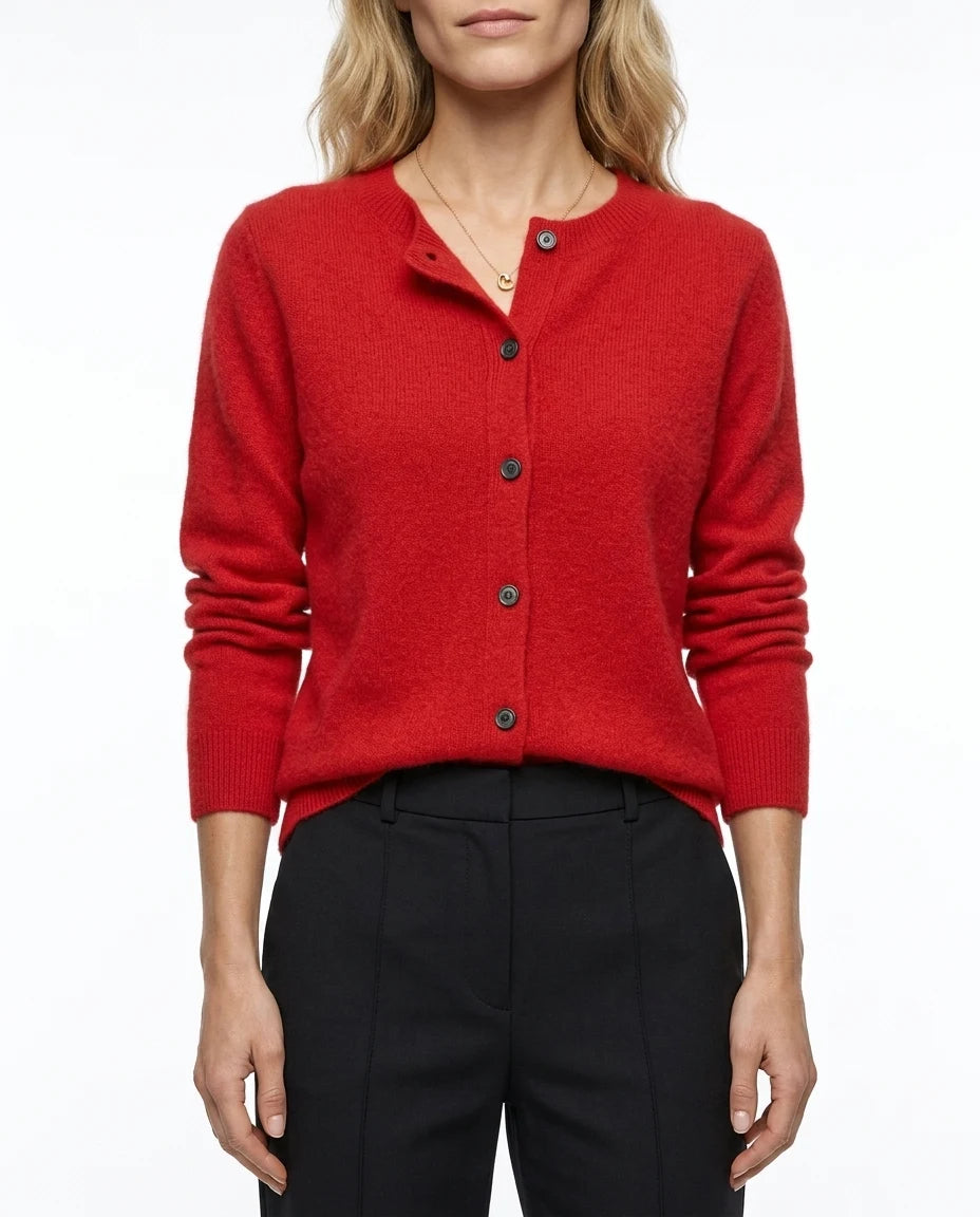 CT|Damen Kaschmirstrickjacke mit Eleganter Knopfleiste