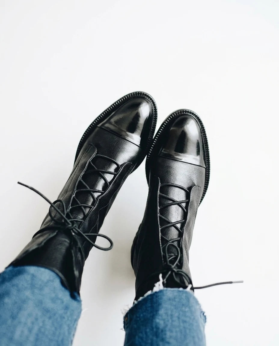 CT|Herbstliche Vintage Damen Stiefeletten mit Öko-Leder