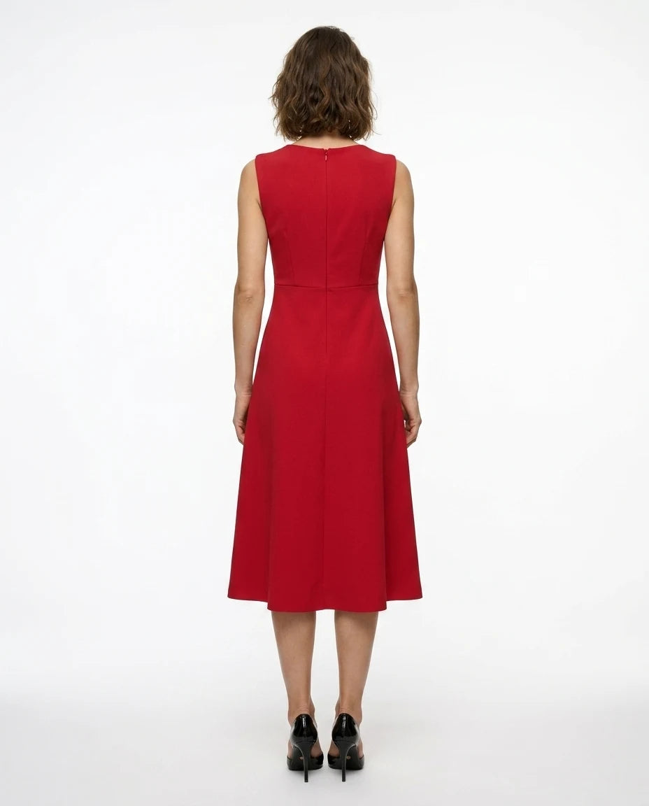 CT|Drapiertes Asymmetrisches Midikleid für Damen