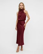 CT|Damen Elegantes Halter Abendkleid