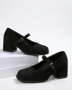CT|Wildleder-Pumps mit Schnalle