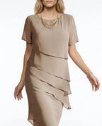 CT|Plissiertes Sommer-Chiffonkleid für Damen