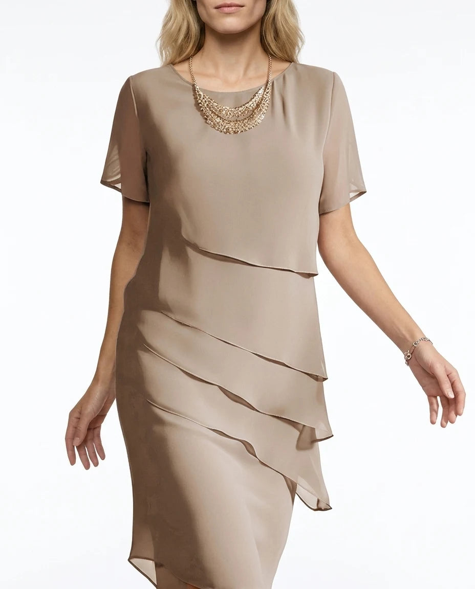 CT|Plissiertes Sommer-Chiffonkleid für Damen