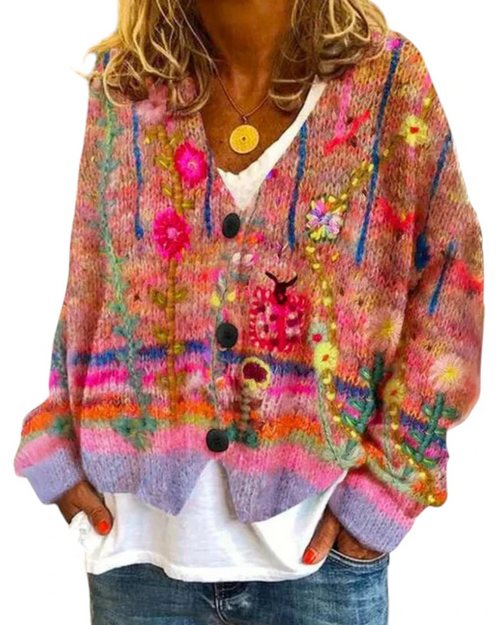 Marlise | Damen Cardigan mit farbenfrohem Muster