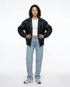 CT|Damen Oversized Vintage-Lederjacke