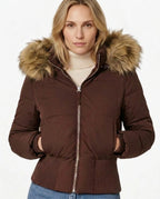 CT|Damen Gesteppte Winterjacke mit Kunstfellkragen