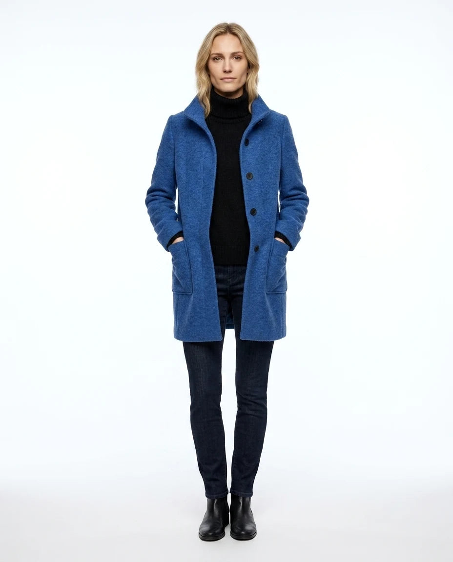 CT|Damen Eleganter Winter Wollmantel mit Knopfverschluss