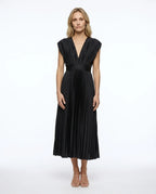 CT|Klassisches Damen-Maxikleid mit Plissee