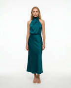 CT|Damen Elegantes Halter Abendkleid