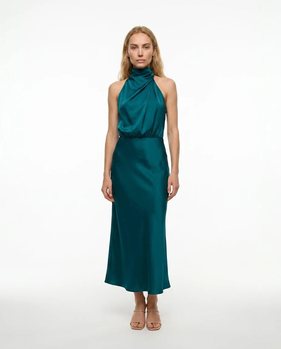 CT|Damen Elegantes Halter Abendkleid