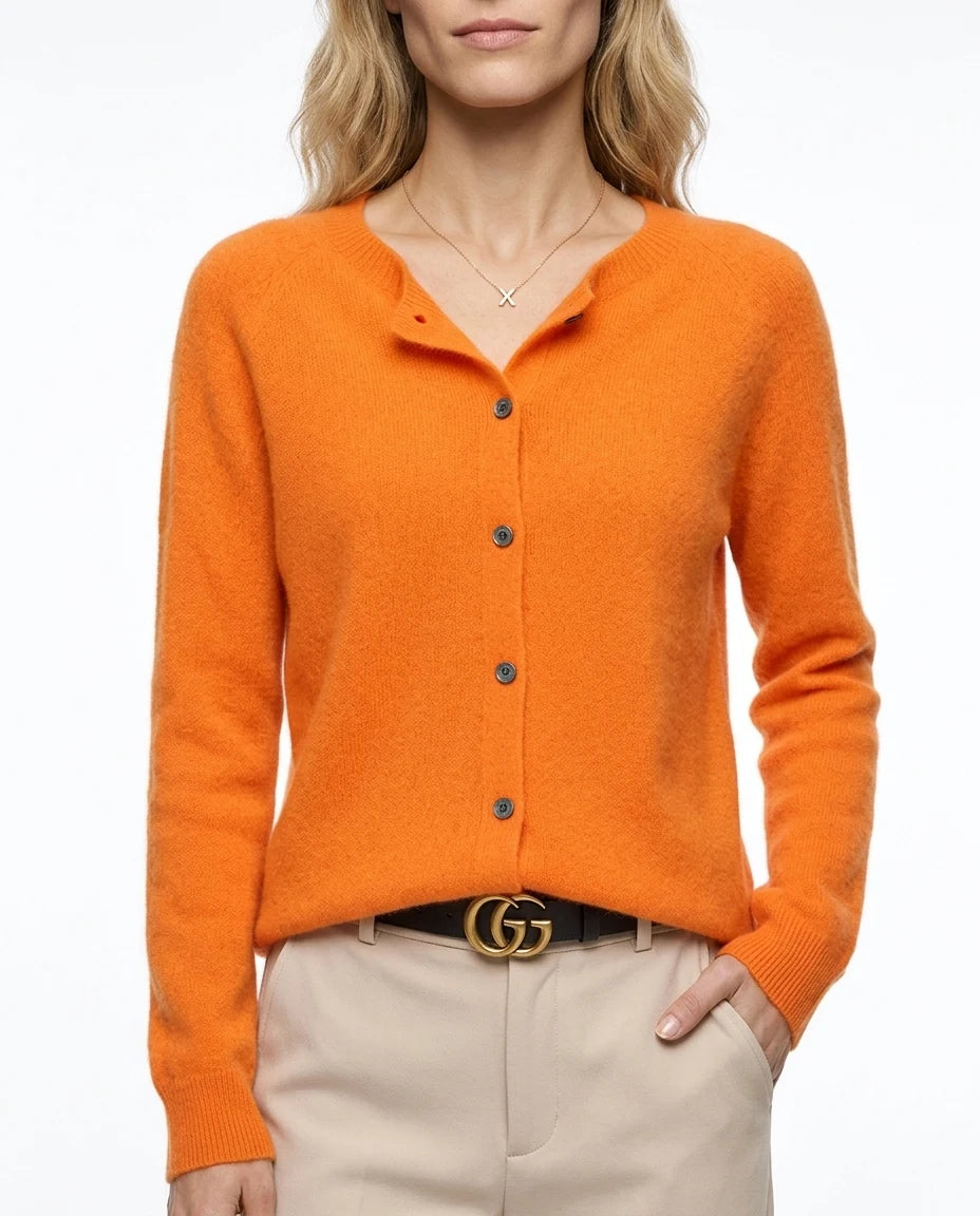 CT|Damen Kaschmirstrickjacke mit Eleganter Knopfleiste
