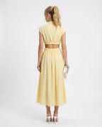 CT|Damen Elegantes Sommerkleid mit Hohem Ausschnitt