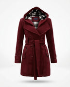 CT|Damen Trenchcoat mit Doppelreiher und Kapuze