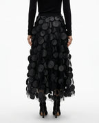 CT|Fließender Polka-Dot-Rock mit Femininer Silhouette