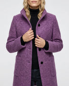 CT|Damen Eleganter Winter Wollmantel mit Knopfverschluss